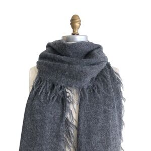 LATIERRA Sierra Hand-brushed Baby Alpaca Scarf in charcoal